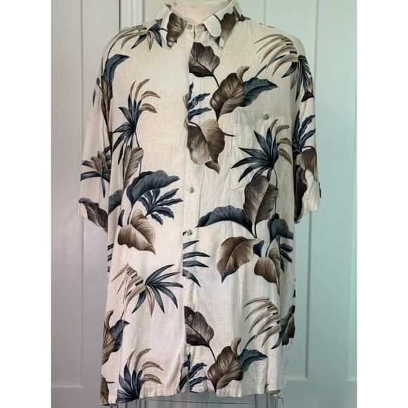 Croft & Barrow Hawaiian Shirt - Brown Tan - Men's 3X - Picture 1 of 7
